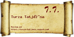 Turza Tatjána névjegykártya